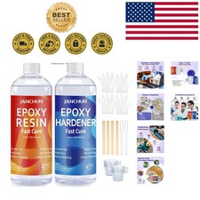 16oz Crystal Clear Epoxy Resin Kit - Bubble-Free Self-Leveling for Creatives