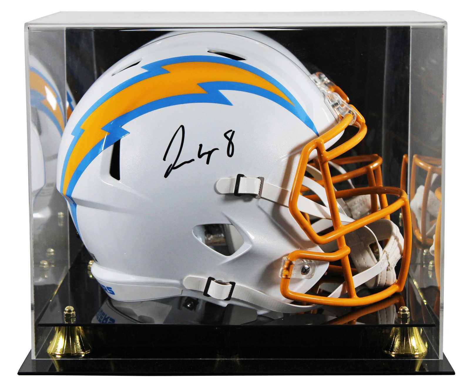 Omarion Hampton Autographed Signed Los Angeles Chargers Chargers Full Size Speed Rep Helmet W/ Case BAS Witnessed 
