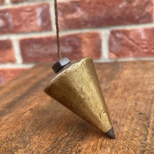 Vintage Stanley Steel Tipped Solid Brass Plumb Bob Rare Antique Tool