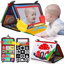 Tummy Time Baby Mirror Infant Toys Newborn 0 3 Months Brain Development with ...
