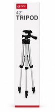GPX 42" Adjustable Aluminum Tripod with 3-Way Pan Tilt Head
