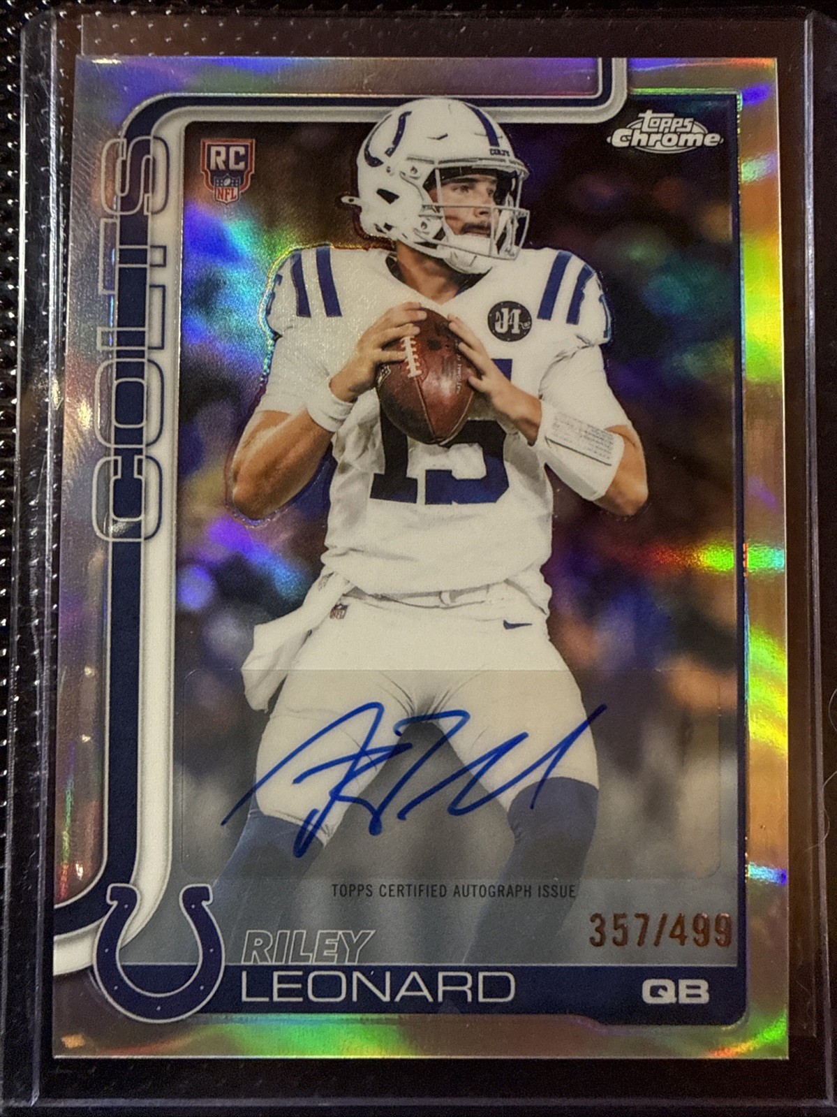 Riley Leonard Topps Chrome Rookies Autograph #RL Refractor