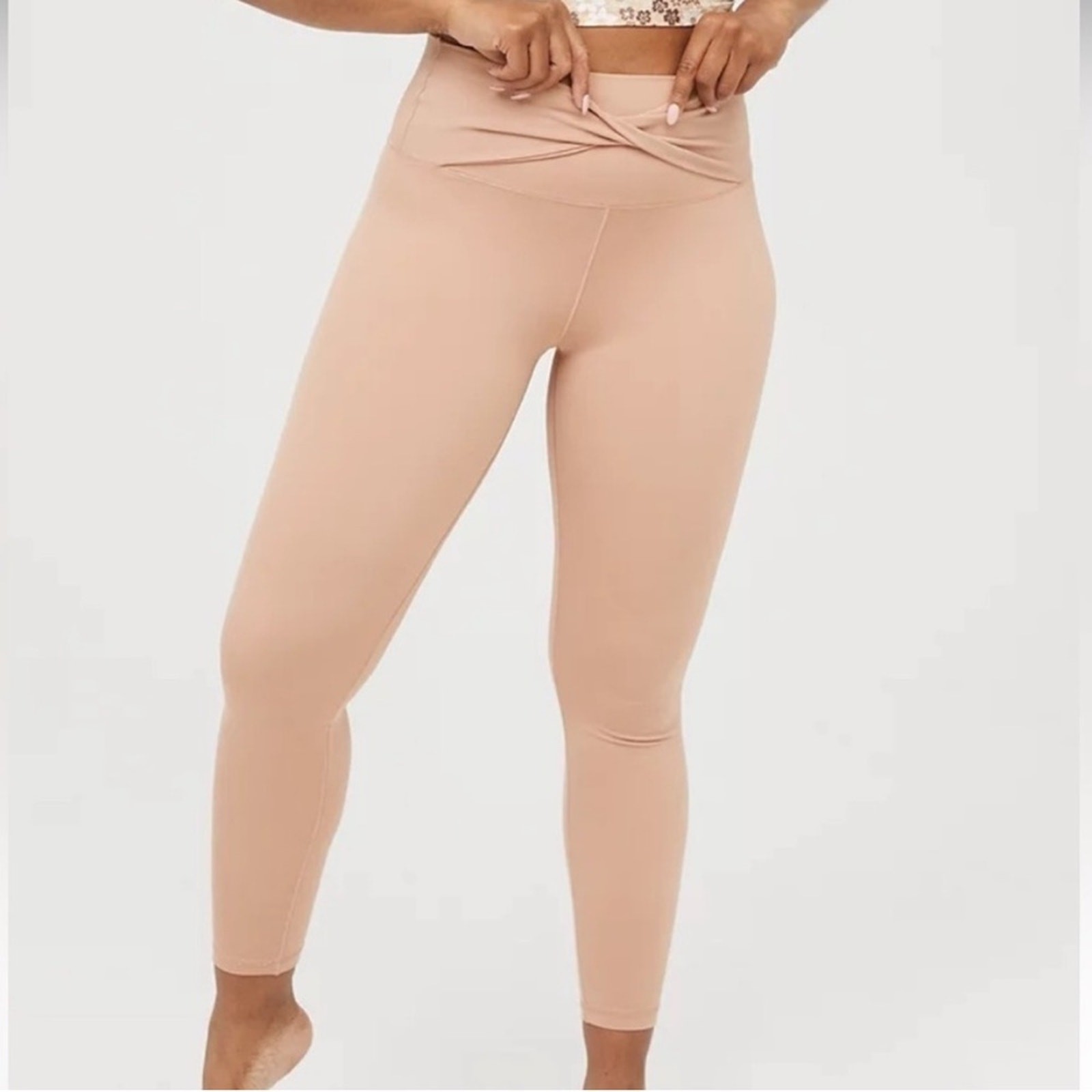 Offline by Aerie Real Me Xtra Hi Rise Twist leggings tan NWT - S