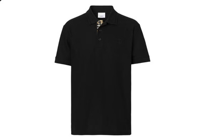 Burberry Monogram Motif Cotton Pique Polo – Black/Archive Beige | eBay