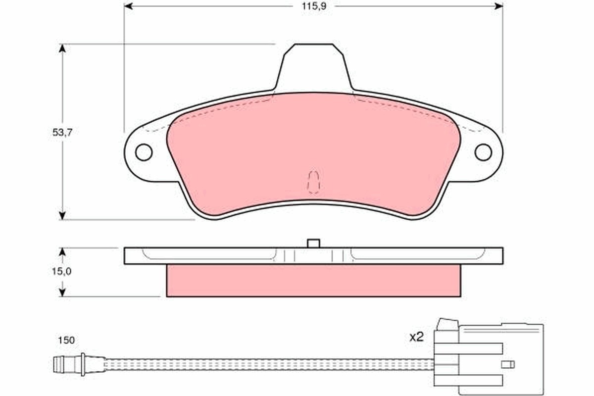 Rear TRW-OE GDB1112 Brake Pad Set, disc brake for FORD,FORD AUSTRALIA
