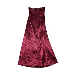 Jessica McClintock Gown Womens 10 Burgundy Strapless Floral Jacquard Formal