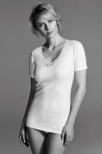 Brio half sleeve knit with warm macrame embroidery cotton art. florinda