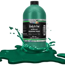 Pouring Masters Deep Ocean Teal 32-Ounce (Quart) Acrylic Pouring Paint
