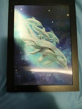 Raro quadro delfino 3D illusione ottica decorazione arte da parete appendiabiti da parete