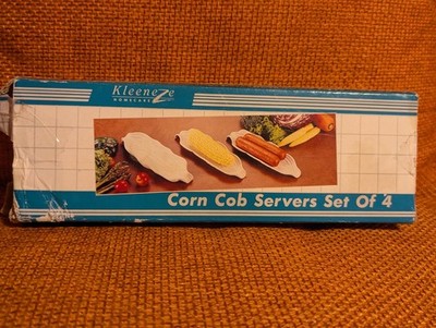 Vintage 4er Set Kleeneze Zuckermaisbesteck/Wiegen mit beschädigter Box