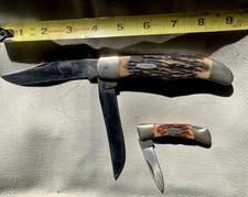 vintage Ka-Bar 1184 Hunter and the Sharp 100B Japan pocket knife