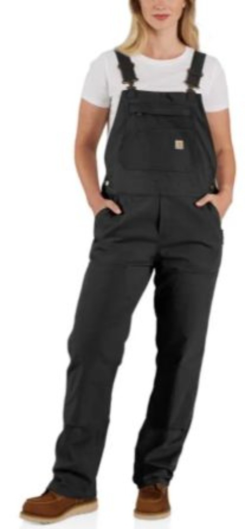 Carhartt Rugged Flex Size 2X Women's Canvas Bib Overalls Black NWT