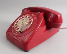 Vintage American Automatic Electric Model 500 RED Rotary Dial Desktop Telephone