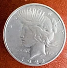 1922 o $1 Peace Silver Dollar US Mint Coin