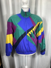 Vintage HEAD Tennis 90s Color Block Tracksuit Jacket Size Small W/ Shoulder Pads
