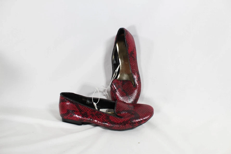 Mocasines planos Mossimo de piel de serpiente borgoña y negro nuevos con etiquetas, para mujer talla 8 1/2 Foto 3 de 4