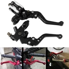 Universal 7/8'' Motorcycle CNC Brake Clutch Master Cylinder Reservoir Lever Set