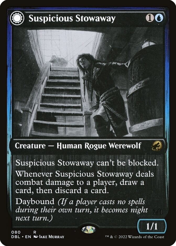 Suspicious Stowaway Innistrad: Double Feature Magic MTG Creature CARD 1x (080)