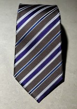 Sergio Mens Striped Silk Tie Pre-owned