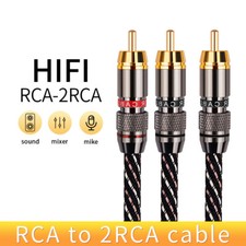 HIFI Audio RCA Cable interconnect Male to 2 Male Y Splitter Aux Subwoofer wire