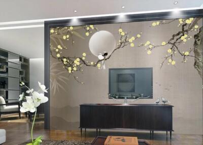3D Moon Flower Branch 44853NA Wallpaper Wall Murals Removable Wallpaper Fay