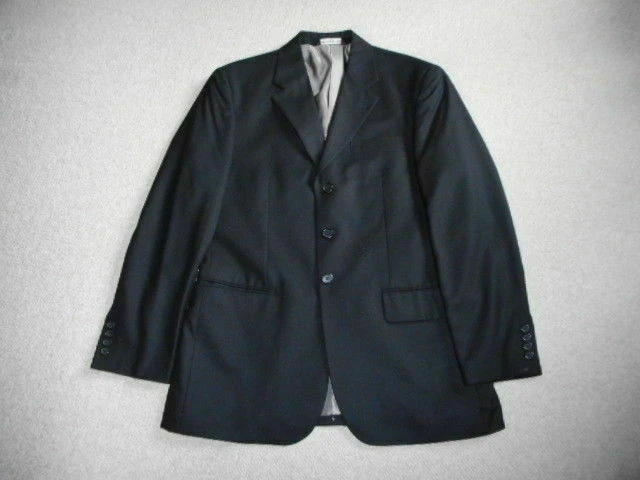 Mens Blazer-PERRY ELLIS-black stretch 3-button lined-40 short