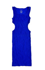 NWOT Intimately Free People Bodycon Tank Dress Blue Geometric Ribbed Cutout XS/S