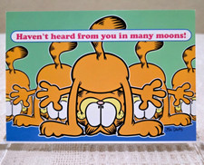 Vintage Garfield Jim Davis HAVEN'T HEARD FROM YOU IN MANY MOONS Postcard Unused