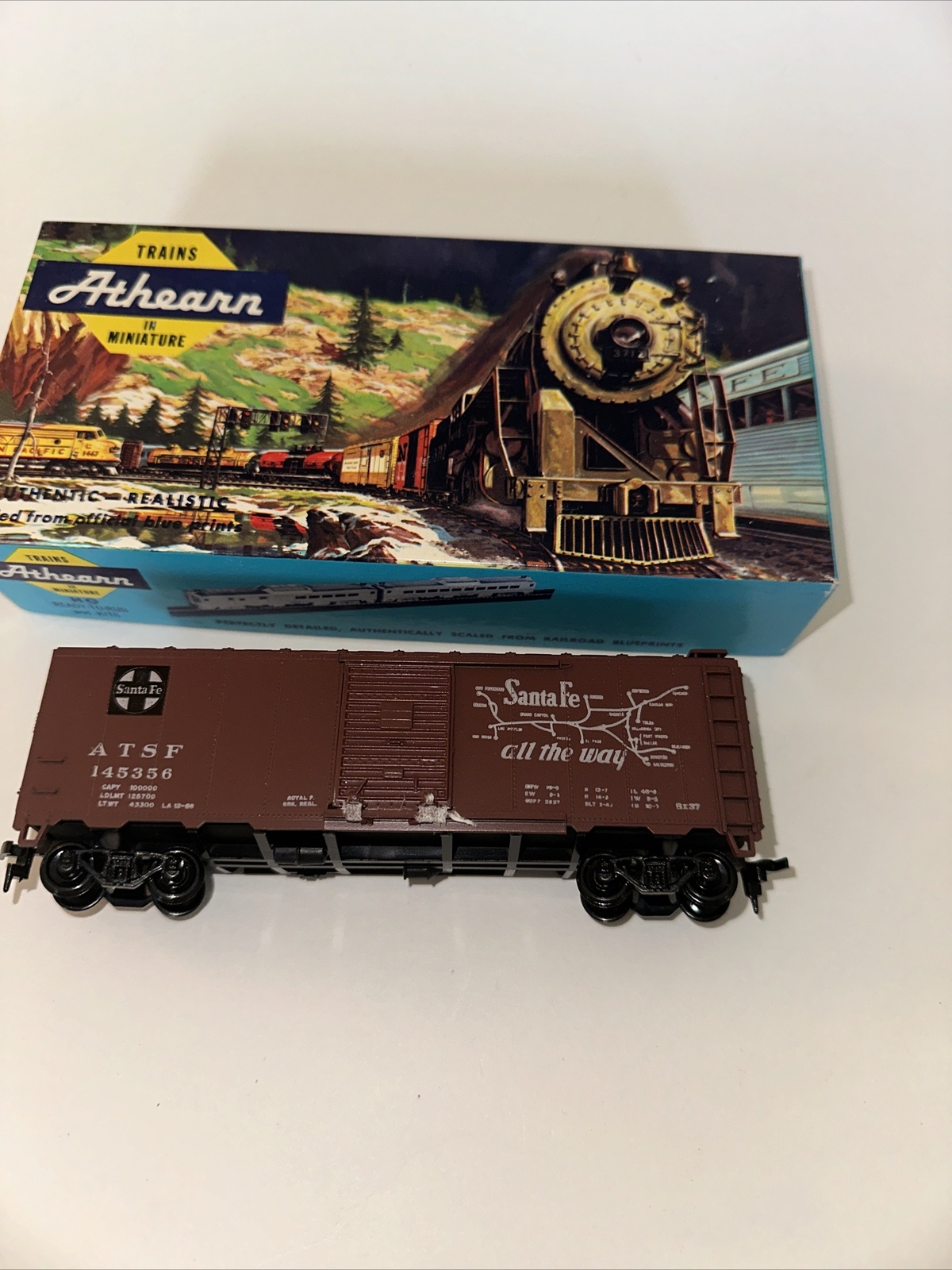 HO Scale Athearn 5013 40' Box Car ATSF 145356 Santa Fe El Capitan Model ...