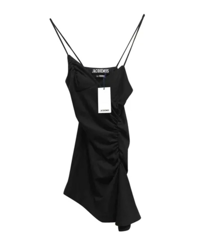 jacquemus black dress Tyla's Fall 2025 Gown Turns Heads With Bold Cutouts Floral embroidered tulle bust Shop Jacquemus La Robe Saudade