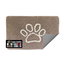 Gorilla Grip Soak Stopper Absorbent Indoor Chenille Doormat, Muddy Dog Washab...