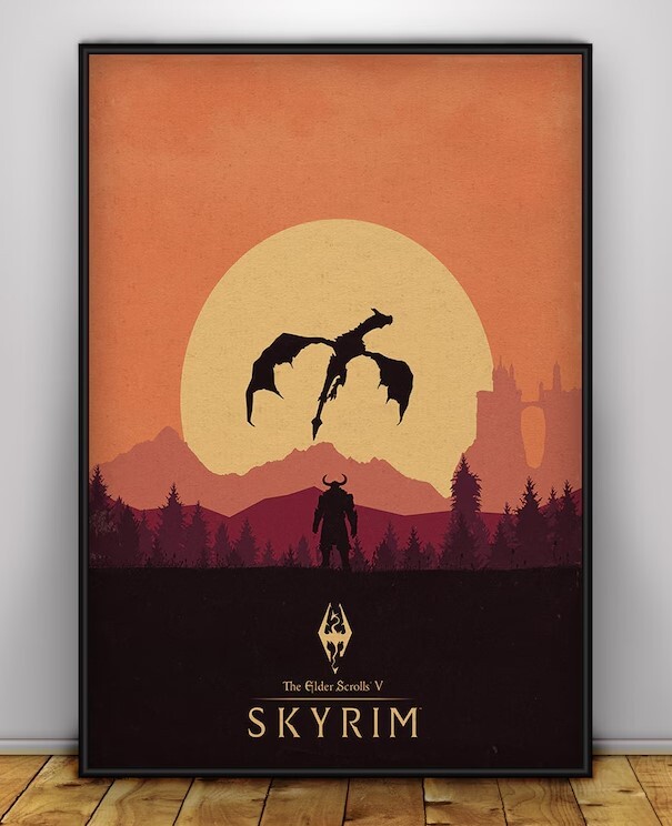 The Elder Scrolls Skyrim Game Poster Wall Art Wall Prints eBay