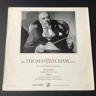 Beecham/Schubert/Grieg - Symphony No.6 In C Major ED1/1956 LP Record 33CX 1363