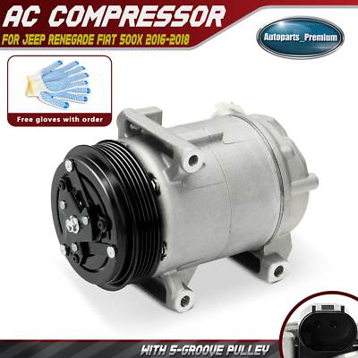 A/C Compressor with Clutch for Jeep Renegade Fiat 500X 2016-2018 L4 1.4L 2.4L