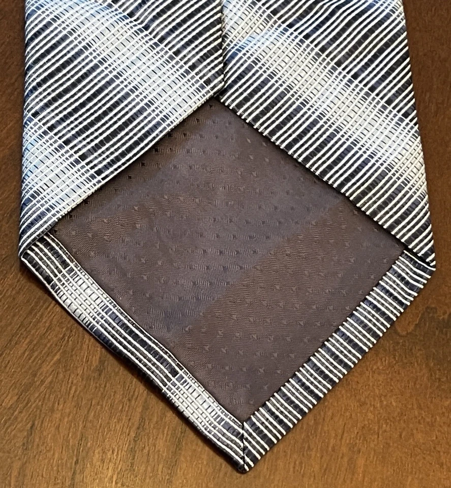 Corbata de cuello Bruno Piattelli azul hecha a mano 100 % seda para hombre Foto 2 de 4