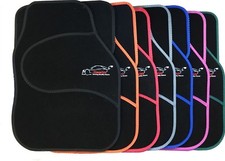 Full Black Carpet Floor Car Mats with Coloured Border For All Kia Models