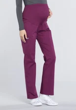 Wine Cherokee Scrubs Workwear Professionals Maternity Pant WW220 WIN