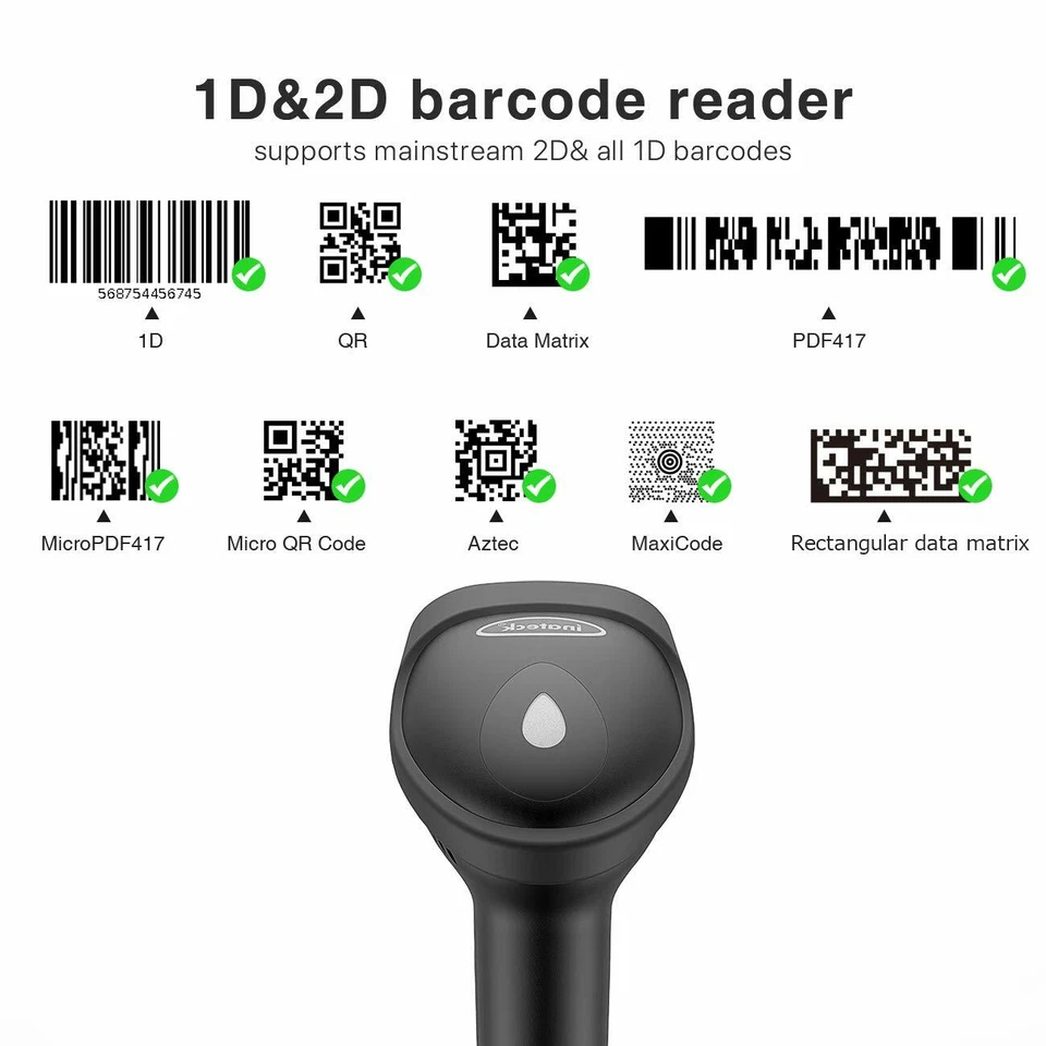 Inateck Barcode Scanner 2D Bluetooth, QR Code Scanner, 3 Verbindungsmodi,BCST-50 - Bild 2 von 4