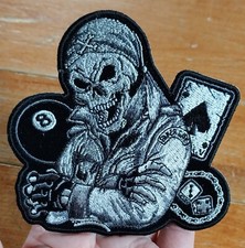 Death Skull EIGHTBALL  ACES Biker Life Motorcycle Jacket Biker Patch  Iron On