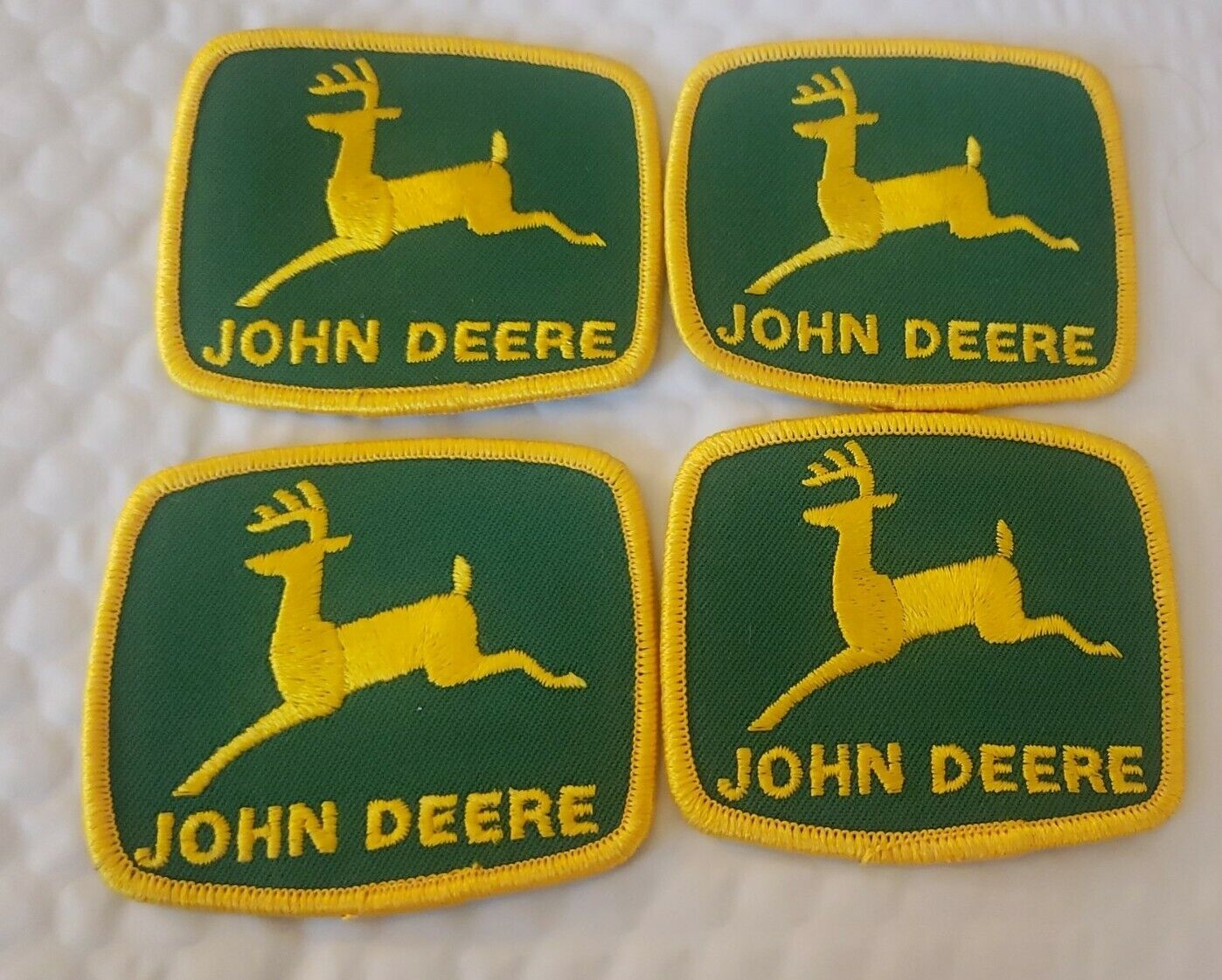 LOT OF (4) VINTAGE 3 INCH JOHN DEERE IRON ON PATCH *FREE SHIPPING