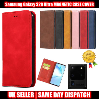 Magnet Book Cover Case für Samsung S20 Ultra Card Wallet Leder Slim Fit Look