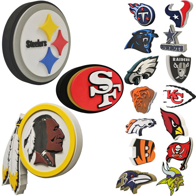 Nfl 3d Fan Foam Logo Holding Wall Sign Made In Usa For Sale