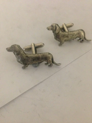 Dachshund PP-D24 Fine English Pewter Cufflinks Handmade In Sheffield