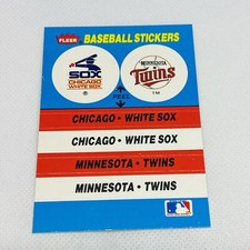 1988 Fleer Team Stickers # NNO Chicago White Sox / Minnesota Twins COR   A52