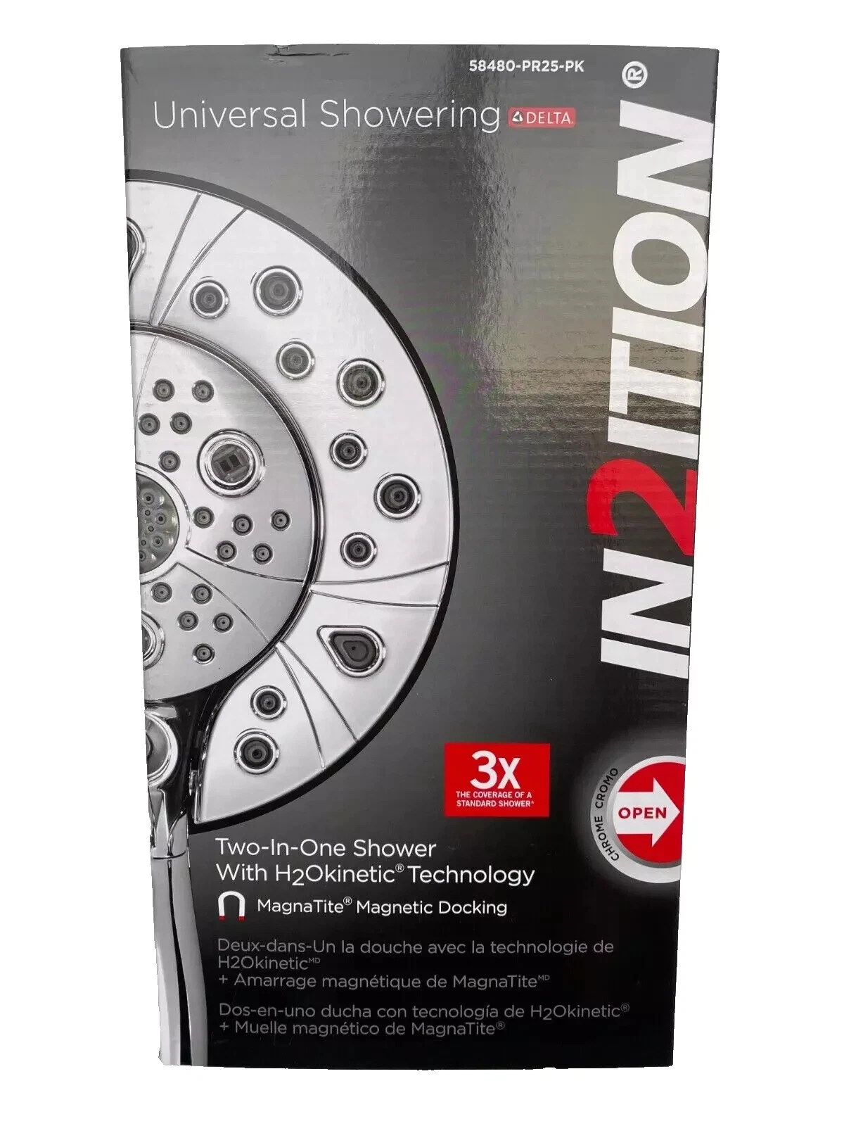 Delta 58480-PR25-PK In2ition 2.5 GPM Shower Head - Lumicoat Chrome