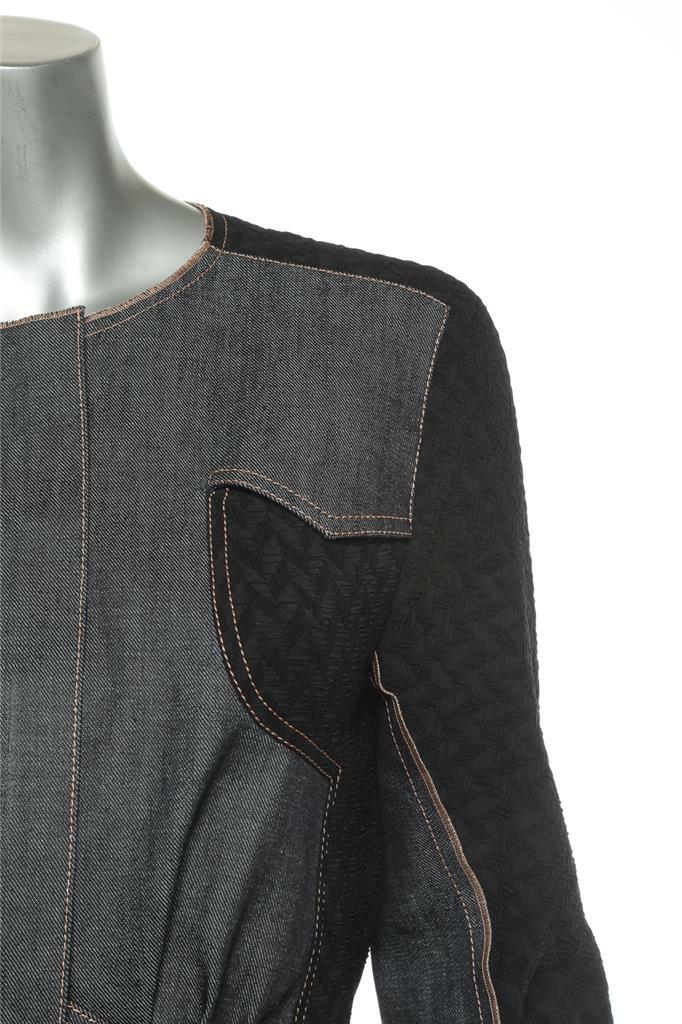 Manteau Bomber Patchwork Noir Et Denim NINA RICCI - Taille M/FR40 - Neuf Sans étiquettes