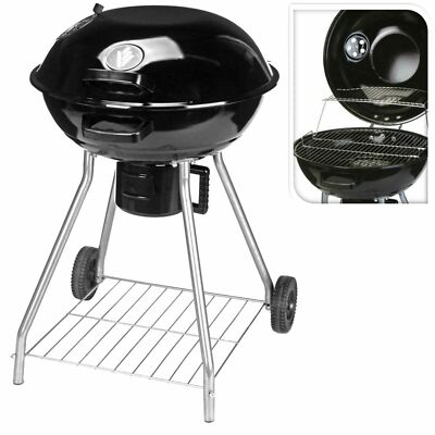 Schwarz Holzkohle Rund Grill BBQ Terrasse Outdoor Garten Fleisch Fisch Picknick Tragbar 
