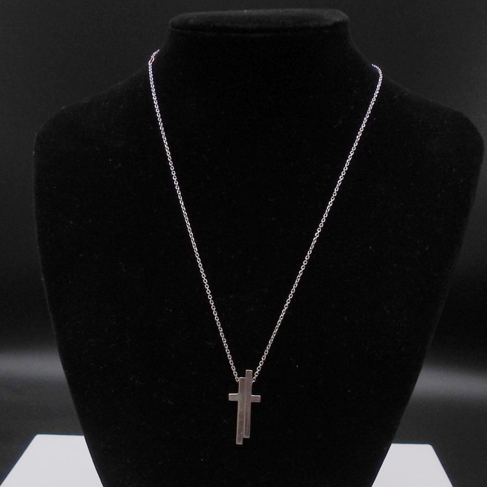 Gucci Separate Cross Necklace Pendent K18 WG 750 White Gold  