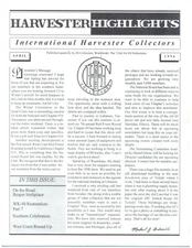 1996 IHC Harvester Highlights, Cyrus McCormick Shop, Farmall Tractor