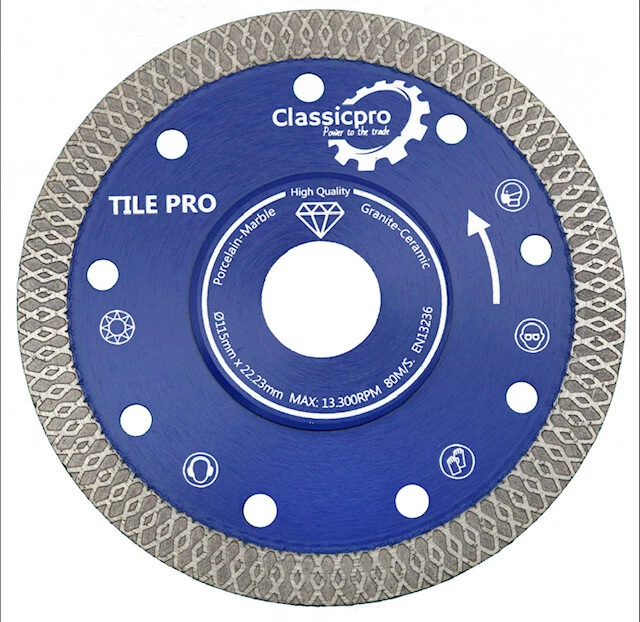 Porcelain Tile Turbo Thin Diamond Dry Grinder Cutting blade/Disc 115-180mm UK - Image 3 of 4